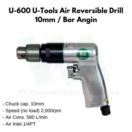 U-600 U-Tools Air Reversible Drill 10mm / Bor Angin