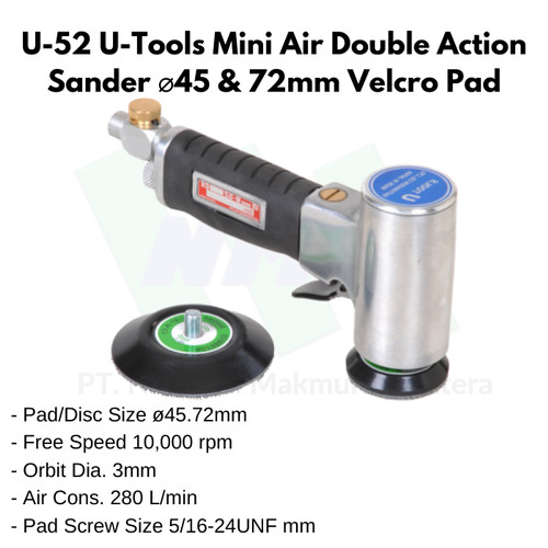 U-52 U-Tools Mini Air Double Action Sander ⌀45 & 72mm Velcro Pad