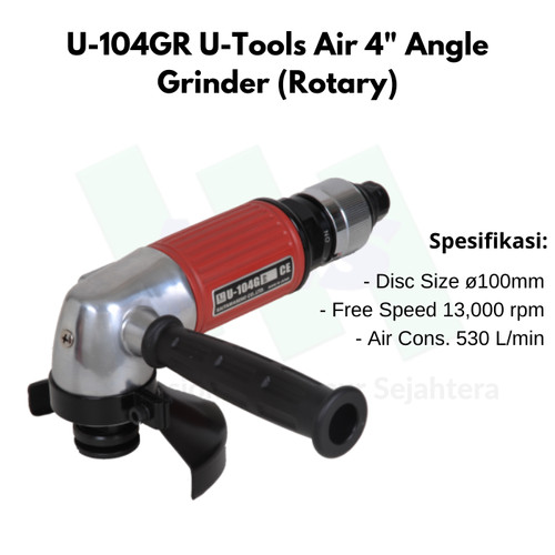 U-104GR U-Tools Air 4" Angle Grinder (Rotary)