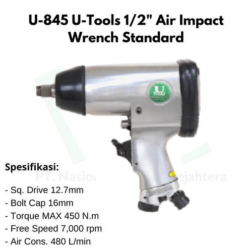 U-845 U-Tools 1/2" Air Impact Wrench Standard