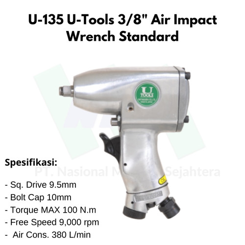 U-135 U-Tools 3/8" Air Impact Wrench Standard