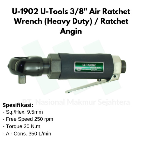 U-1902 U-Tools 3/8" Air Ratchet Wrench (Heavy Duty) / Ratchet Angin