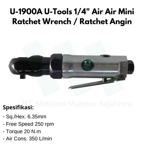 U-1900A U-Tools 1/4" Air Air Mini Ratchet Wrench / Ratchet Angin