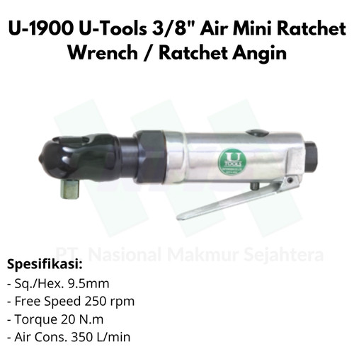 U-1900 U-Tools 3/8" Air Mini Ratchet Wrench / Ratchet Angin