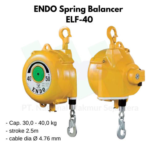 Spring Balancer Cap. 30-40kg stroke 2.5m ENDO ELF-40