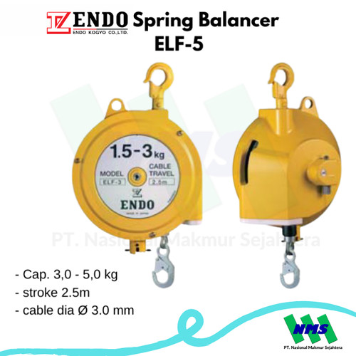 Spring Balancer Cap. 3-5kg stroke 2.5m ENDO ELF-5