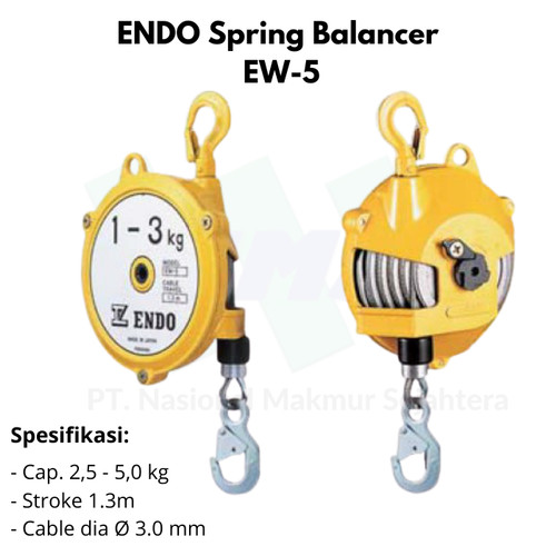 Spring Balancer Cap. 2,5-5kg stroke 1.3m ENDO EW-5