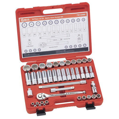 Socket Set 12pt. SQ1/2" Genius TW-439M 39pcs/set