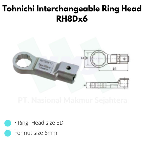 Tohnichi Interchangeable Ring Head RH8Dx6