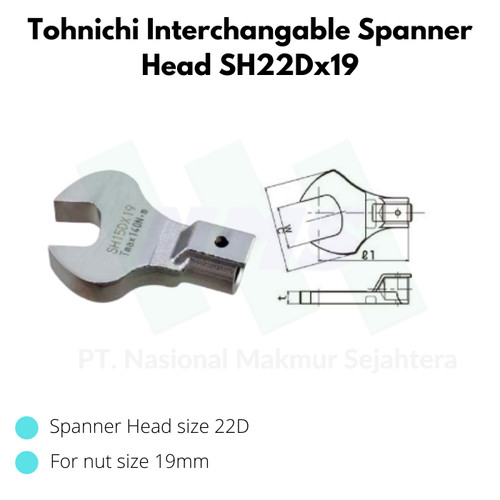 Tohnichi Interchangable Spanner Head SH22Dx19