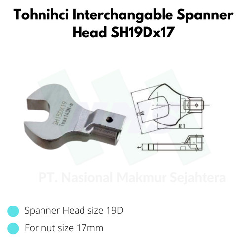 Tohnihci Interchangable Spanner Head SH19Dx17