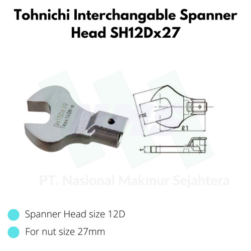 Tohnichi Interchangable Spanner Head SH12Dx27