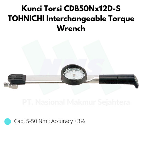 Kunci Torsi CDB50Nx12D-S TOHNICHI Interchangeable Torque Wrench