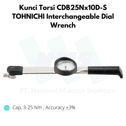 Kunci Torsi CDB25Nx10D-S TOHNICHI Interchangeable Dial Wrench