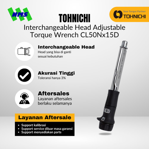 Kunci Torsi CL50Nx15D TOHNICHI Interchangeable Torque Wrench