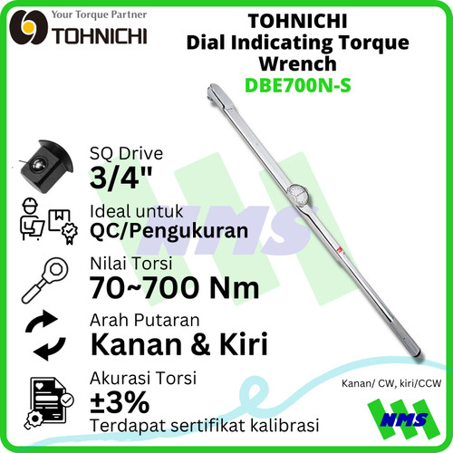 Kunci Torsi DBE700N-S 700Nm TOHNICHI Dial Indicating Torque Wrench