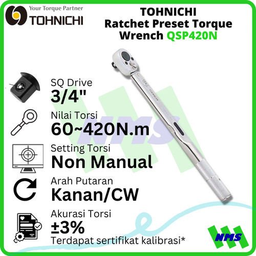 Kunci Torsi QSP420N TOHNICHI Preset Torque Wrench