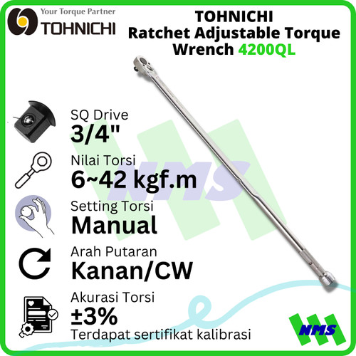 Kunci Torsi 4200QL 3/4" 600 - 4.200 Kgf.cm TOHNICHI Torque Wrench