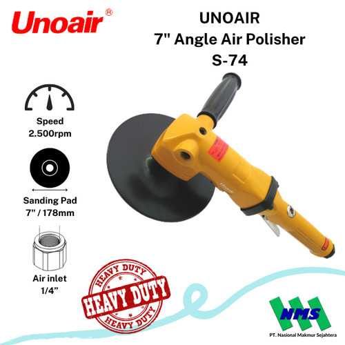 Mesin Poles Angin 7 inch Air Angle Polisher UNOAIR S-74 (Low Speed)