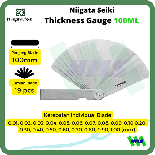 Niigata Seiki Thickness Gauge 100ML Feeler Kipas