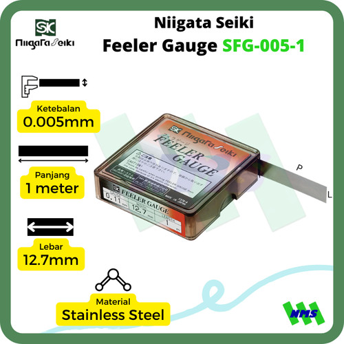 Niigata Seiki Feeler gauge stainless steel SFG-005-1 (0,005 mm x 1 m)