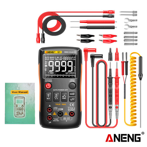 Aneng Q1 Pro Multimeter Digital True RMS 9999 Counts Transistor Capacitor NCV Testers Original