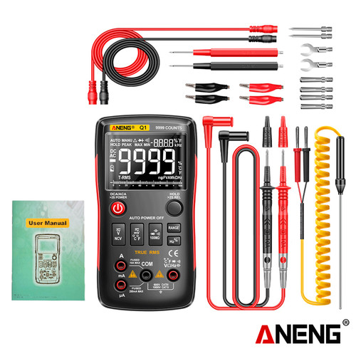 Aneng Q1 Pro Digital Multimeter True RMS 9999 Counts Transistor Capacitor NCV Testers Original