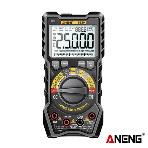 Aneng SZ20 Digital Multimeter NCV AC/DC Ohm Hz 25000 Counts Smart Current Meter Digital Multimetro Tester Tools Original