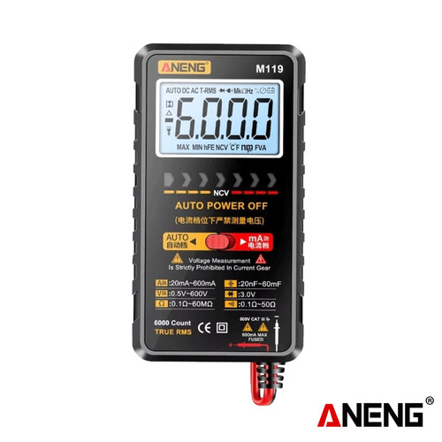 Aneng M119 Portable Digital Multimeter Count 6000 Transistor Original