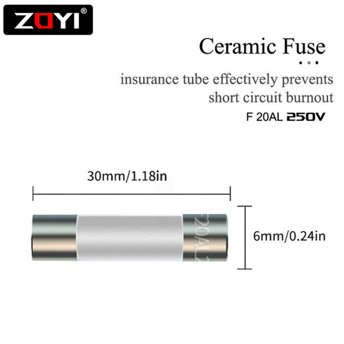 ZOYI Fuse Keramik Fuse For Multimeter Instrument 20A 6mm x 30mm 250V