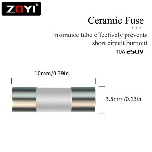 ZOYI Fuse Keramik Fuse For Multimeter Instrument 10A 3.5mm x 10mm 250V