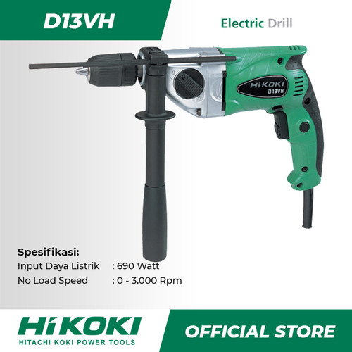 Hitachi Hikoki Drill / Bor Tangan Listrik Non Impact 690Watt D13VH