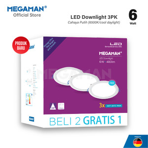 Lampu Plafon LED Downlight Megaman MQTL1130-Y 6 Watt 6500K 3PK