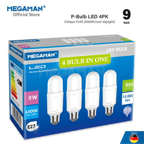 4 In 1 Lampu LED Bulb 9 Watt Megaman YTP52Z1 4PK