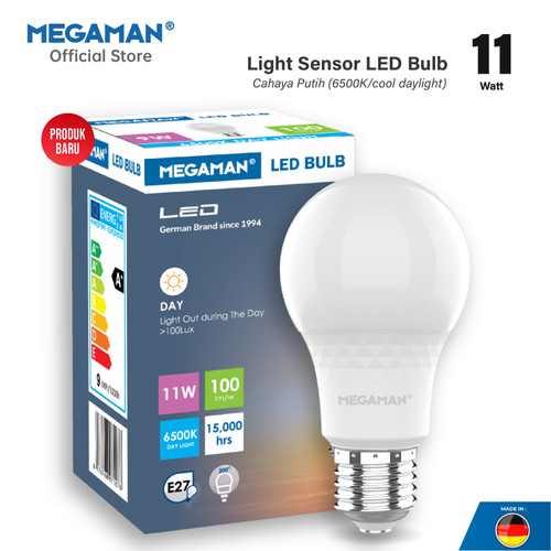 Lampu LED Sensor Cahaya 11 Watt Megaman YTA60Z2 Putih Terang 6500k