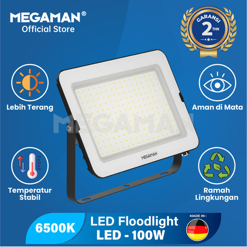 Lampu Proyek 100 Watt Tembak FloodLight Megaman ZDL3014 6500K Putih