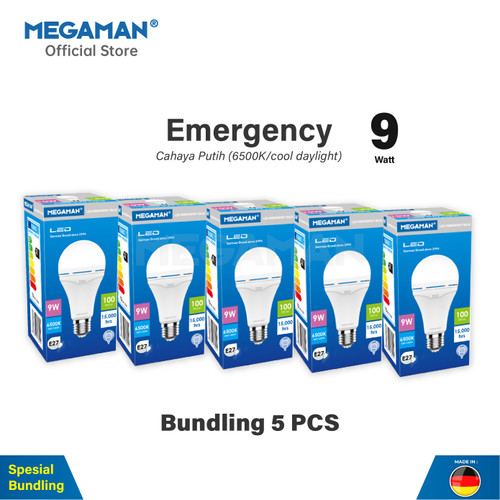 Grosir 5 in 1 Lampu Emergency LED 9 Watt Megaman YTA70EMA