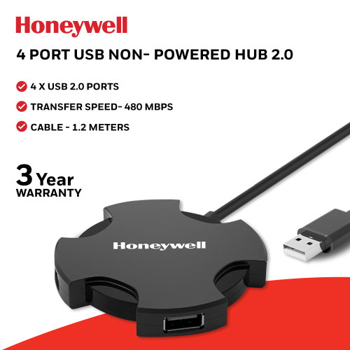 Honeywell 4 in 1 USB 2.0 Hub Non-Powered - 4 Port USB Hub