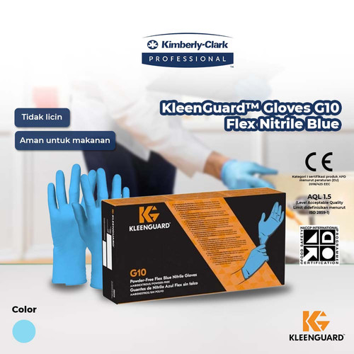 KLEENGUARD G10 Flex Blue Nitrile Gloves - Sarung Tangan Nitril