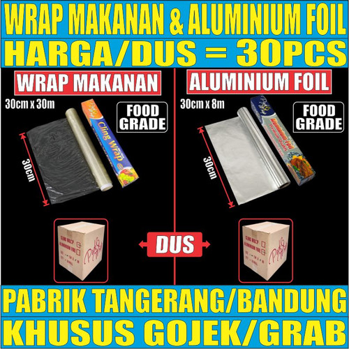 Plastik Wrapping Cling Wrap Foodgrade n Aluminium Foil Makanan /Dus Gjk