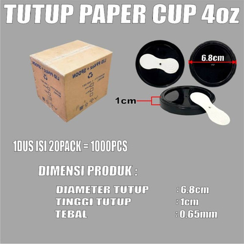 Tutup Paper Cup 4oz 8oz 12oz 16oz 22oz Per Dus Hanya Tutup Gelas Gjk