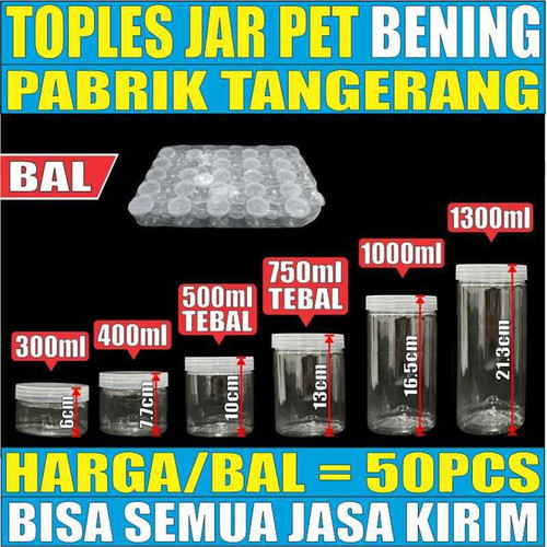 Toples 300ml 400ml 500ml 750ml 1000ml 1300ml /Ball Plastik Jar Js krm