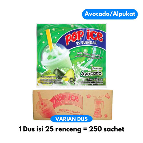 Pop ice Per Karton Dus isi 250pcs Var Grosir Carton