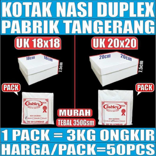 Kotak Nasi Katering 18x18 n Duplex 20x20 /Pack Dus Snack Box Makanan