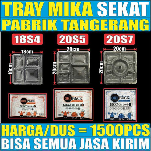 Mika Tray 18s4 sekat4 n 20s5 sekat5 n 20s7 Sekat7 Dus utk Kotak Nasi