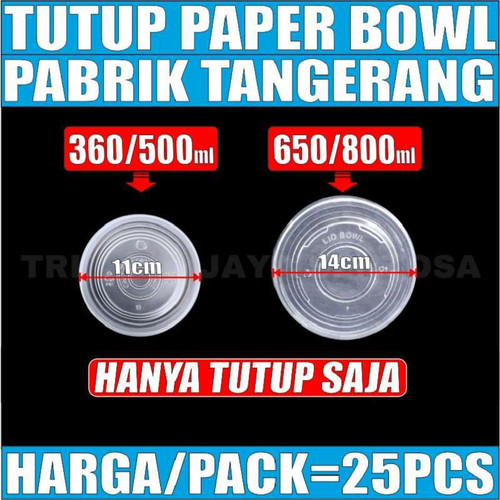 Tutup Paper Bowl 360ml 500ml 650ml 800ml Per Pack Hanya Tutup